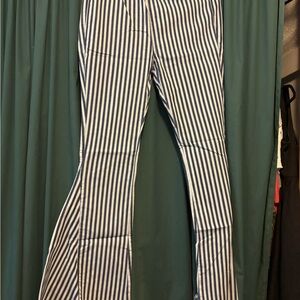 Women’s retro style bell bottoms - Blue and White
